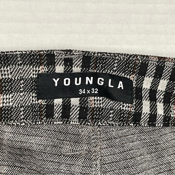 Young LA 614 Dapper Dress Pants Men's Size 34 x 32 Plaid Skinny Checkered Pants - Picture 5 of 10